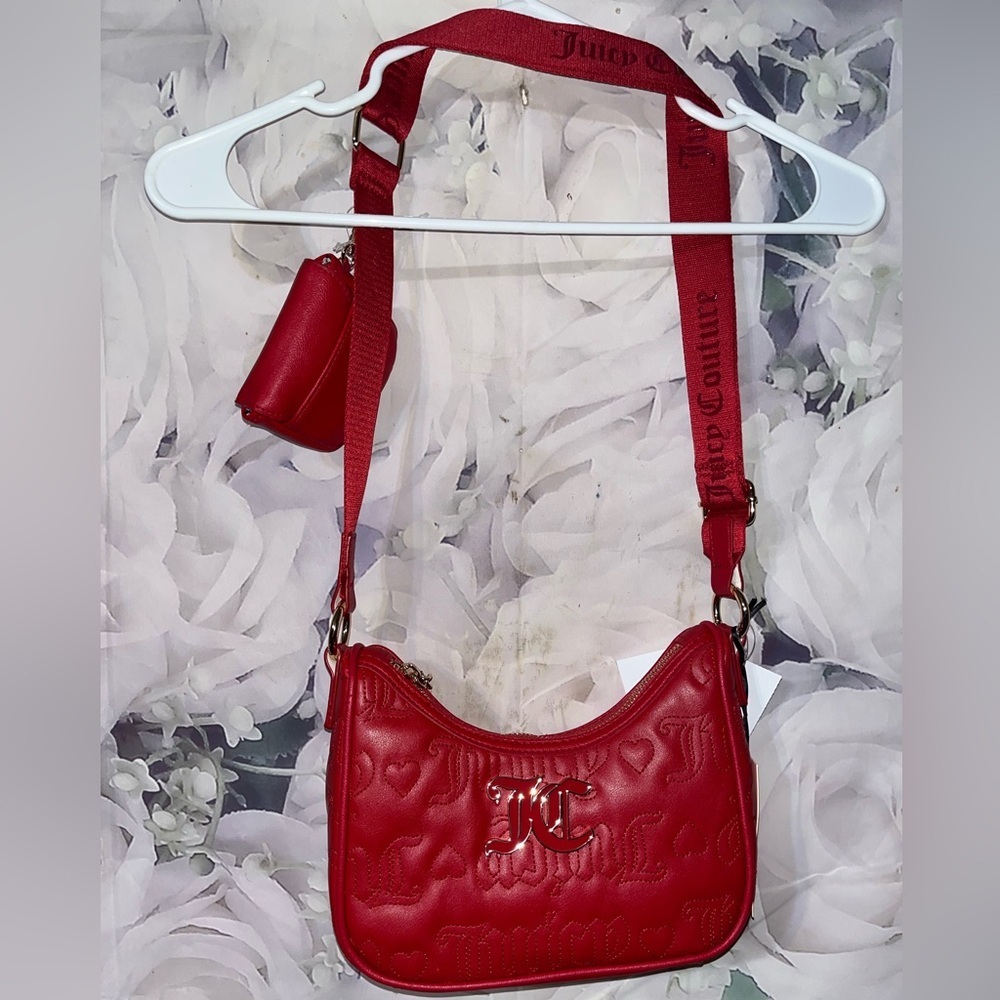 Juicy Couture Candy Apple Red League Hobo Crossbody Bag with Pouch New Tags!!​​